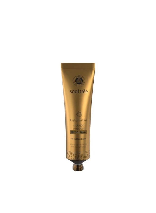 SoulTree Anshumali Elixir Ayurvedic Sunscreen SPF 50 | PA+++ - 50gm - Image 1