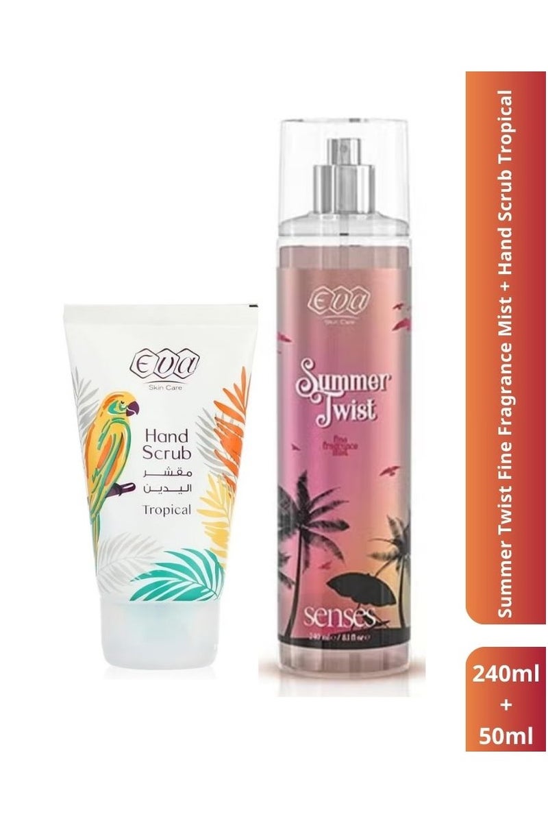 Eva Summer Twist Fine Fragrance Mist, 240 ml + Hand Scrub Tropical, 50 ml - Image 1