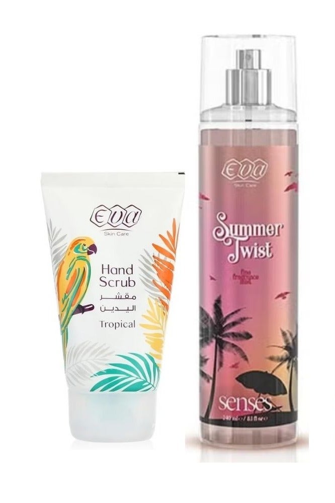 Eva Summer Twist Fine Fragrance Mist, 240 ml + Hand Scrub Tropical, 50 ml - Image 2