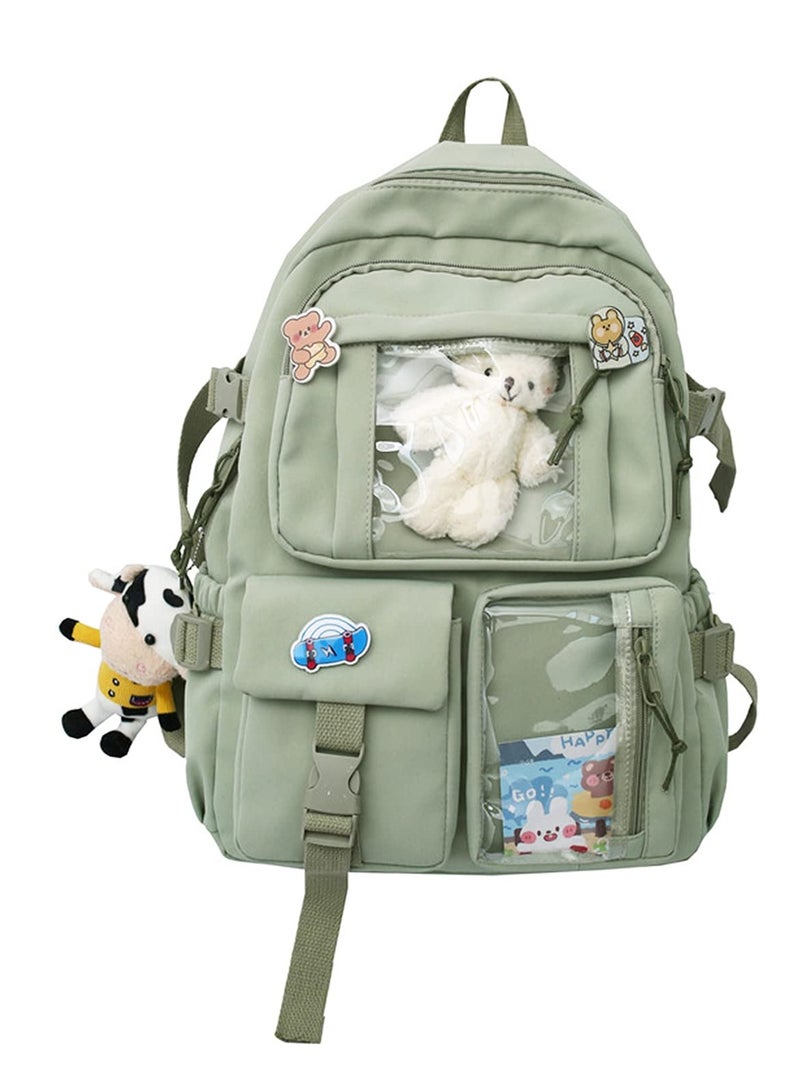 KASTWAVE Student Kawaii Backpacks For Teen Girls, Fashion   Bookbag, Kawaii Backpack with Kawaii Pin and Accessories,   Kawaii Backpack for School (1 pendant)  - Image 1