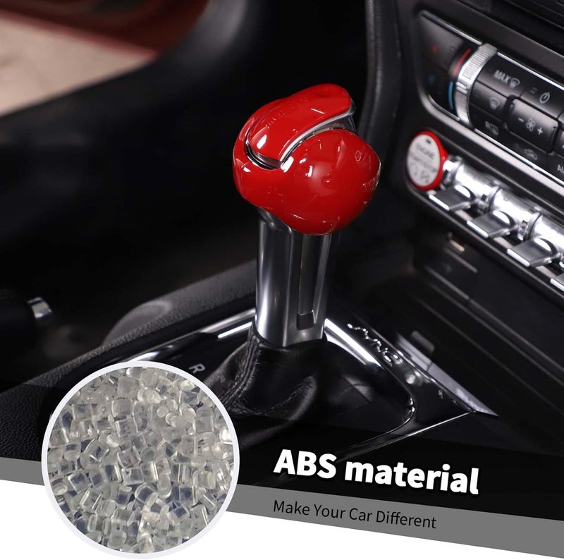 Jimen 3PCS Gear Shifter Knob Cover for Ford Mustang 2015-2023 - Red - Image 4
