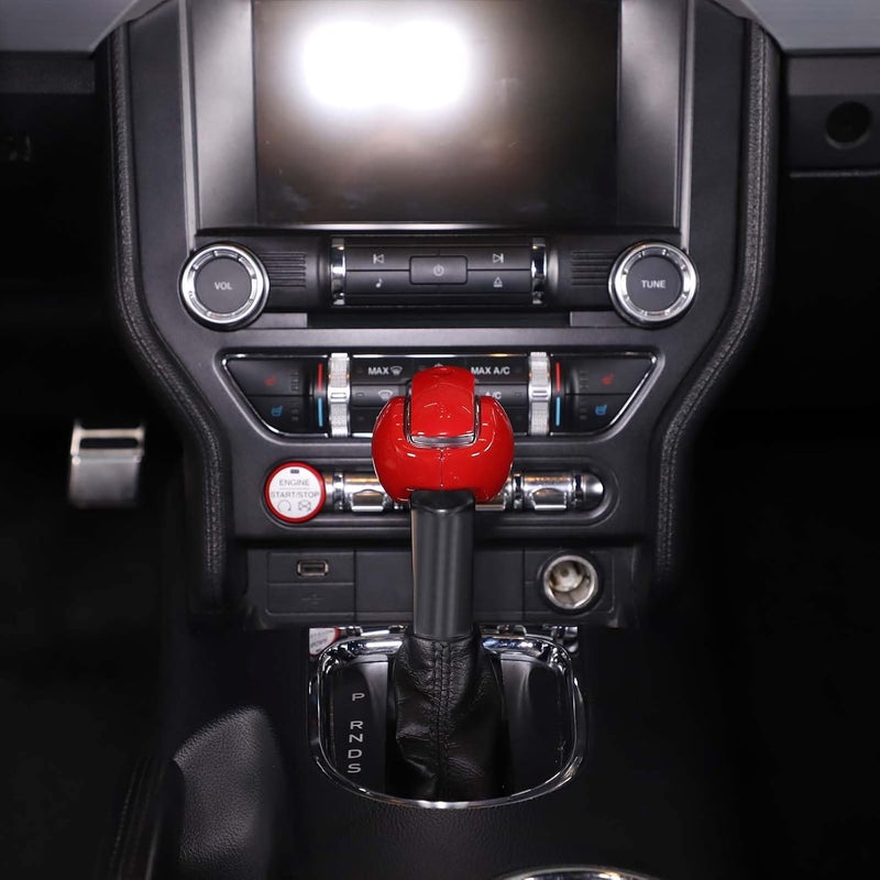 Jimen 3PCS Gear Shifter Knob Cover for Ford Mustang 2015-2023 - Red - Image 5