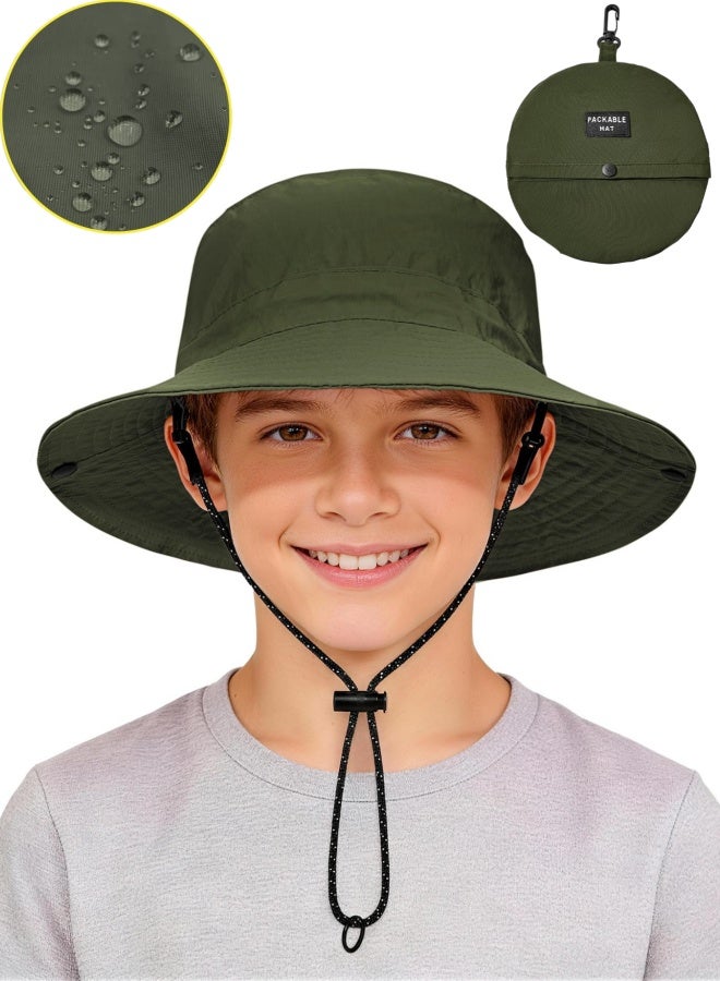 BESTPEAK Waterproof foldable fisherman's hat, quick-drying and sun-protective, foldable, suitable for outdoor activities such as fishing, hiking, and beach outings, and features an adjustable chin strap. - Image 1