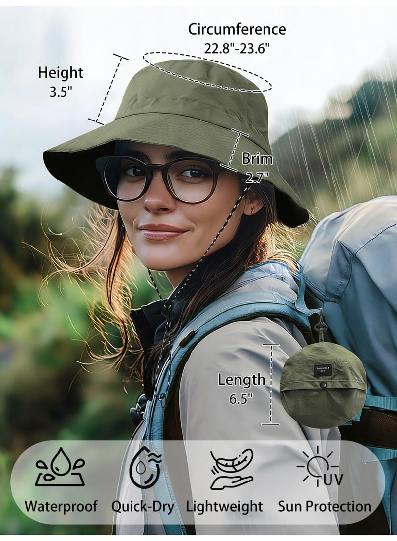 BESTPEAK Waterproof foldable fisherman's hat, quick-drying and sun-protective, foldable, suitable for outdoor activities such as fishing, hiking, and beach outings, and features an adjustable chin strap. - Image 4