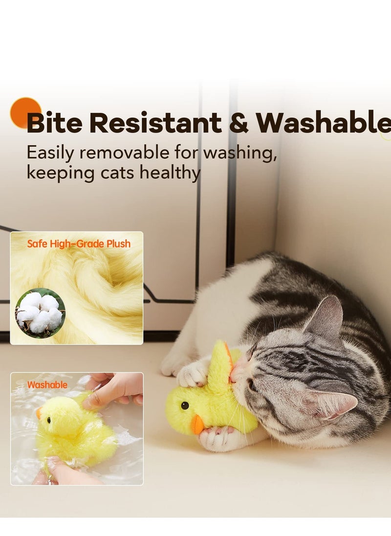 SYOSI - Rechargeable Duckling Shaped Cat Toy Cat Kick Toy Touch-activated Plush Interactive Cat Action Toy - Image 1
