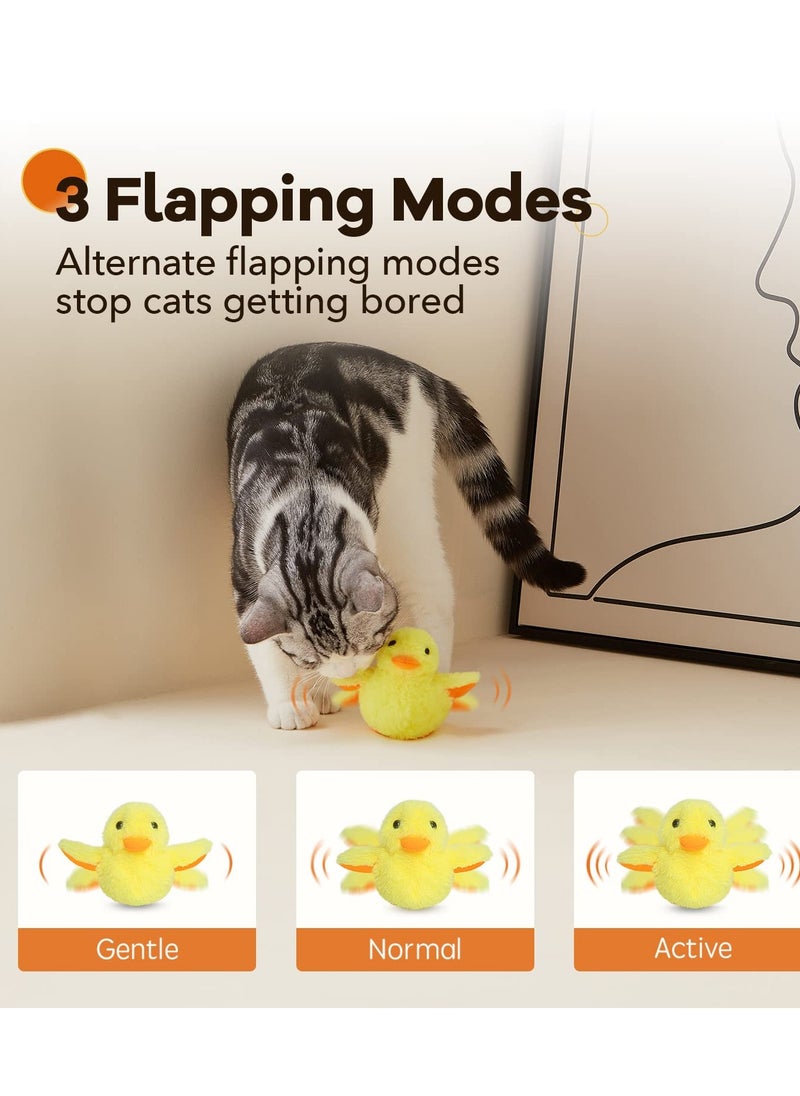 SYOSI - Rechargeable Duckling Shaped Cat Toy Cat Kick Toy Touch-activated Plush Interactive Cat Action Toy - Image 1