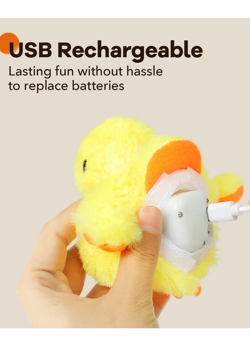 SYOSI - Rechargeable Duckling Shaped Cat Toy Cat Kick Toy Touch-activated Plush Interactive Cat Action Toy - Image 1
