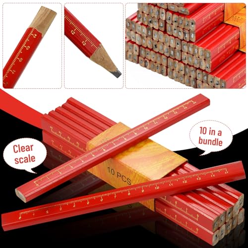 WYOMER 100 Pcs Carpenter Pencils, Octagonal Hard Black Carpenter Pencils for Woodworking Marking & Construction Plans - Image 4