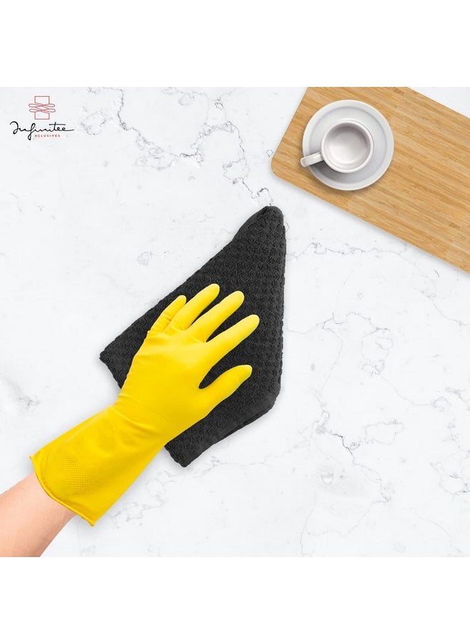Infinitee Xclusives - Premium Kitchen Towels Pack Of 6 100% Cotton 15X25 Inches Absorbent Dish Towels Tea Towels Terry Kitchen Dishcloth Towels Grey Dish Cloth For Household Cleaning - Image 1