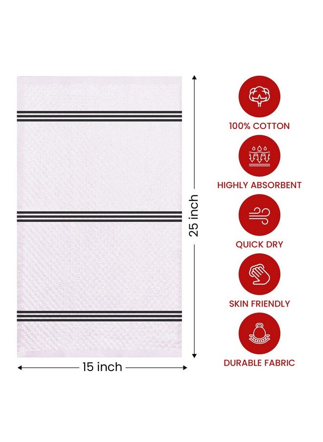 Infinitee Xclusives - Premium Kitchen Towels Pack Of 6 100% Cotton 15X25 Inches Absorbent Dish Towels Tea Towels Terry Kitchen Dishcloth Towels Grey Dish Cloth For Household Cleaning - Image 1