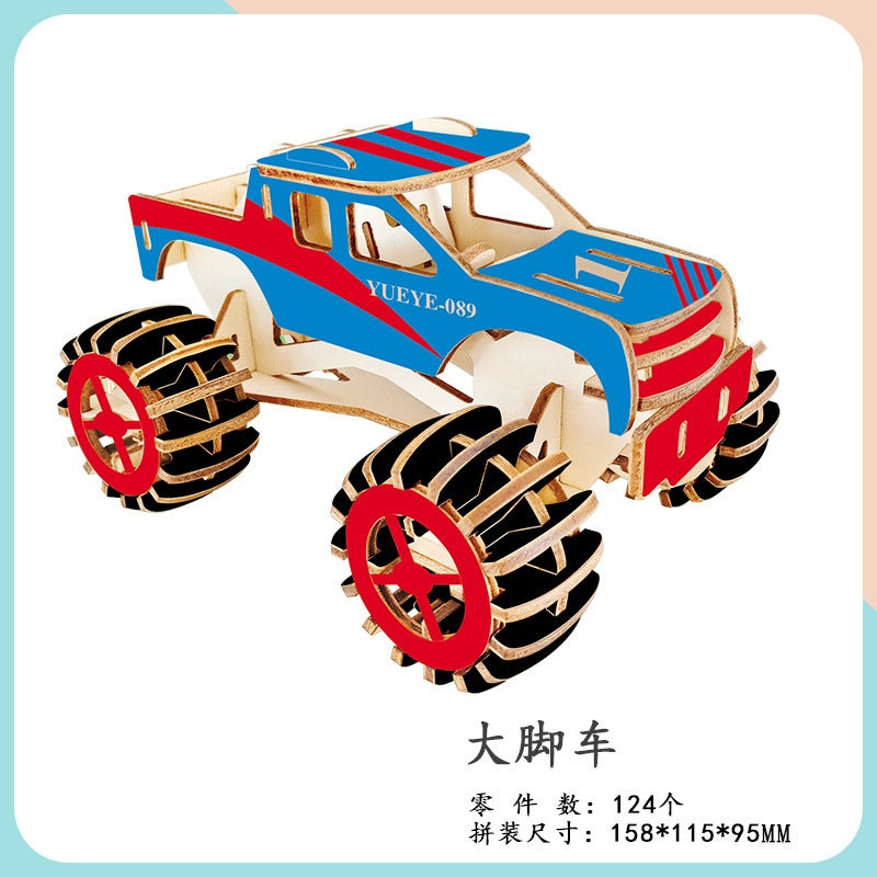 Children'S Wooden Three-Dimensional 3D Jigsaw Puzzle Car Model Ornaments Diy Children'S Educational Handmade Men'S Toys Stall - Image 1