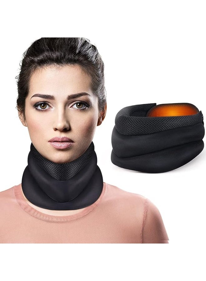 Collar for Neck Pain Relief, Neck Support Brace with Heat Therapy for Spinal Pain and Pressure Relief, Adjustable 3 in 1 Foam Neck Brace Collar for Women and Men - Image 1