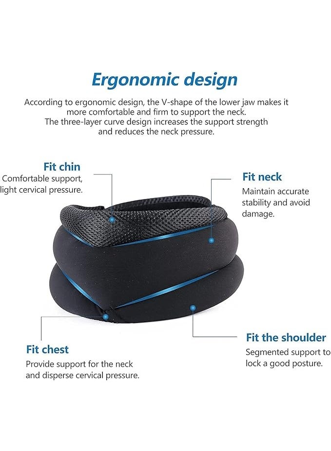 Collar for Neck Pain Relief, Neck Support Brace with Heat Therapy for Spinal Pain and Pressure Relief, Adjustable 3 in 1 Foam Neck Brace Collar for Women and Men - Image 5