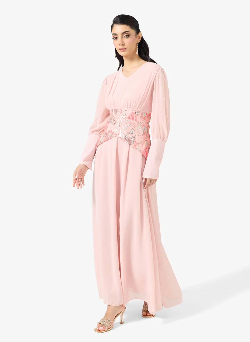 lace ruffle sleeve dress