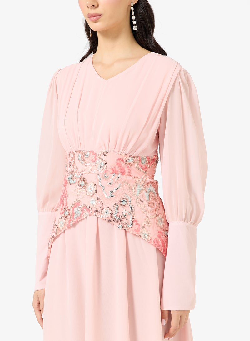 خزانة فستان بأكمام مكشكشة من الدانتيل - Image 3