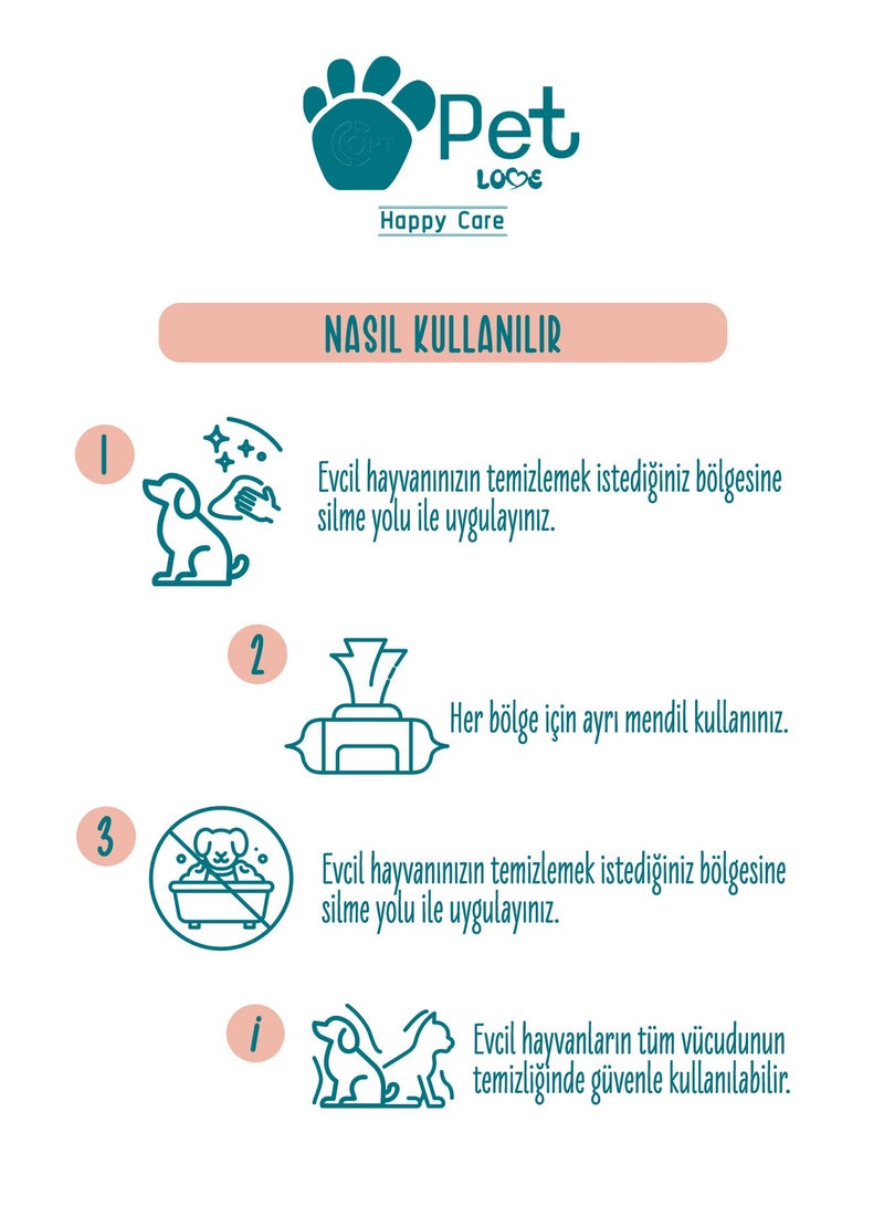 60 PCS pet wipes, Skin friendly non-woven wet wipes, Pet specific wet wipes, Can be used for pet cats and dogs to remove earwax, tear stains, clean ears, eyes, and nose, effectively anti-inflammatory and anti-inflammatory and mite removal, box containing - Image 4