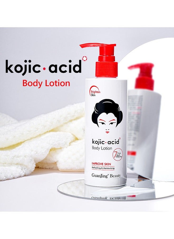 GUANJING - Kojic Acid Body Lotion For Dull Or Sallow Skin Tone, Remove Melanin Improve The Sallow And Uneven Skin Enhance Its Whitening Ability Keeping Fair, Smooth, Moisturized And Elastic - Image 1