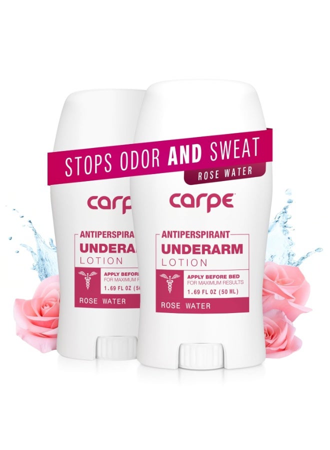 Carpe Carpe Clinical Strength Underarm Antiperspirant for Women with Rose Water scent, Combat excessive sweating Stay fresh and dry, Great for hyperhidrosis (Pack of 2) - Image 1
