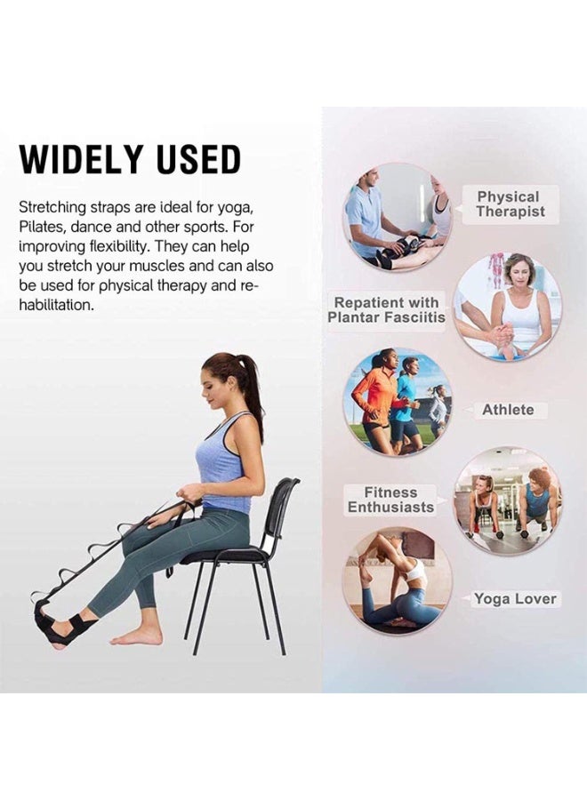 Gonice Yoga Stretch Belt, Ligament Training Strap Belt, Multi Loops Adjustable Yoga Stretching Strap, with loops Ligament Stretch Band for Sports, Yoga Practice, Pilates Exercise, Physical Therapy - Image 2