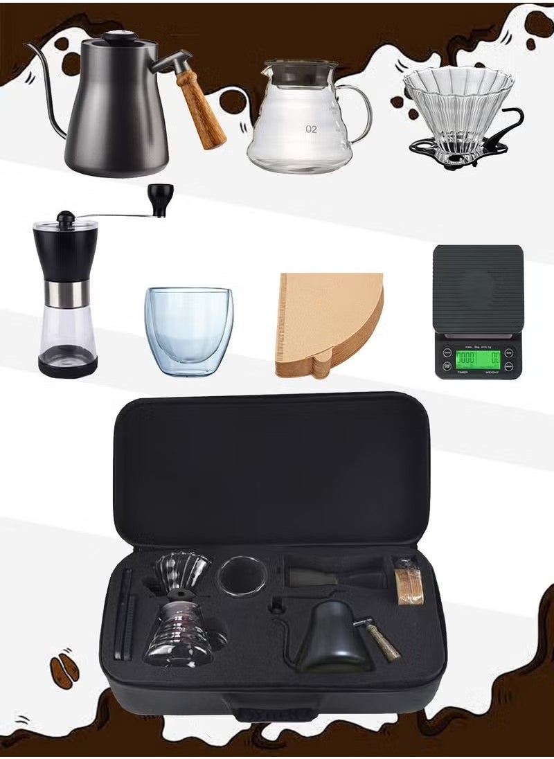 JWSISSIE V60 Pour Over Coffee Set,7-Piece Drip Coffee Maker Set,Hand Brewing Coffee Accessories Kit,ALL In 1 Portable Travel Bag 57*16*27cm  - Image 2