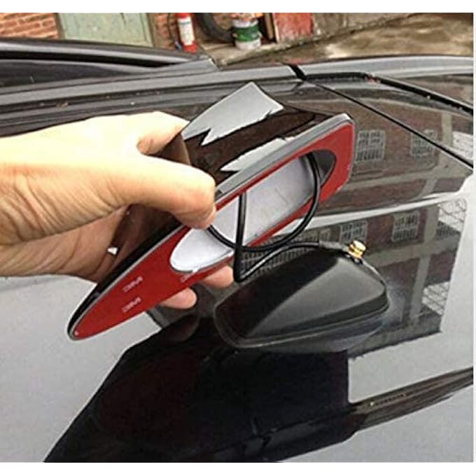VIQILANY 5PieceLot Viqilany Shark Fin Antenna Am Fm Radio Signal Aerial Adhesive Tape Base Super Functional  Black - Image 5