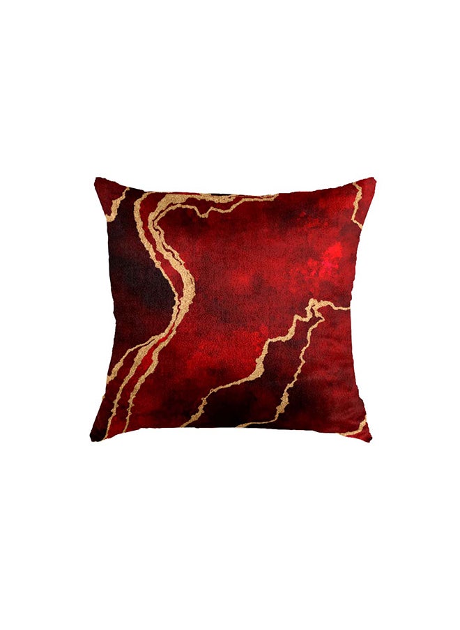 RIZARIES - SuperSoft Maroon Gold Abstract Throw Pillow - Image 1
