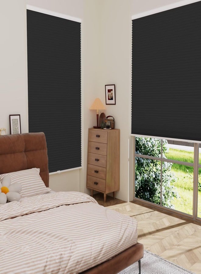 MYshade Cordless Blackout Cellular Shades for Windows, Honeycomb Window Shades with Thermal Insulation, Child & Pet Safe Room Darkening Shade, Easy Install,24" W x 50" H, Black - Image 5