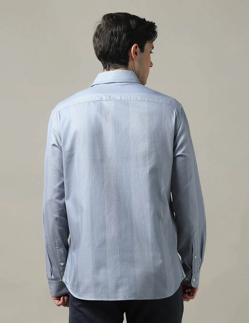 Arrow Blue Geometric Printed Cotton 1851 Shirt for Men | Best Price UAE