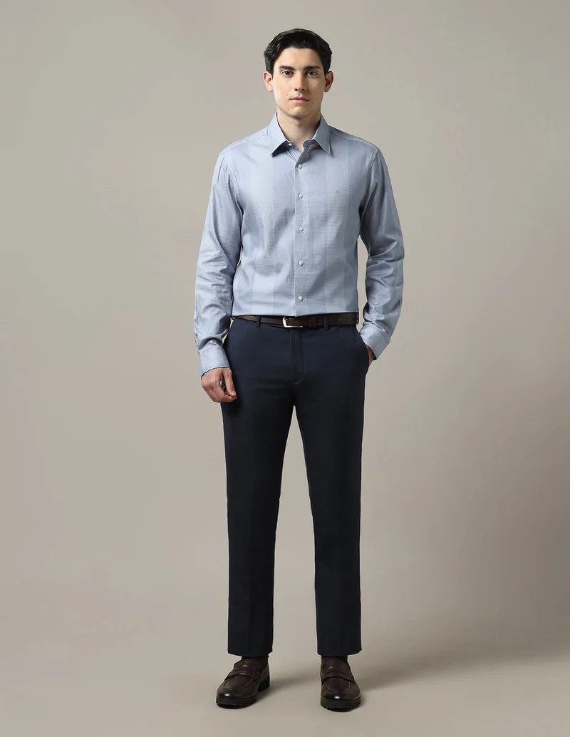 Arrow Blue Geometric Printed Cotton 1851 Shirt for Men | Best Price UAE