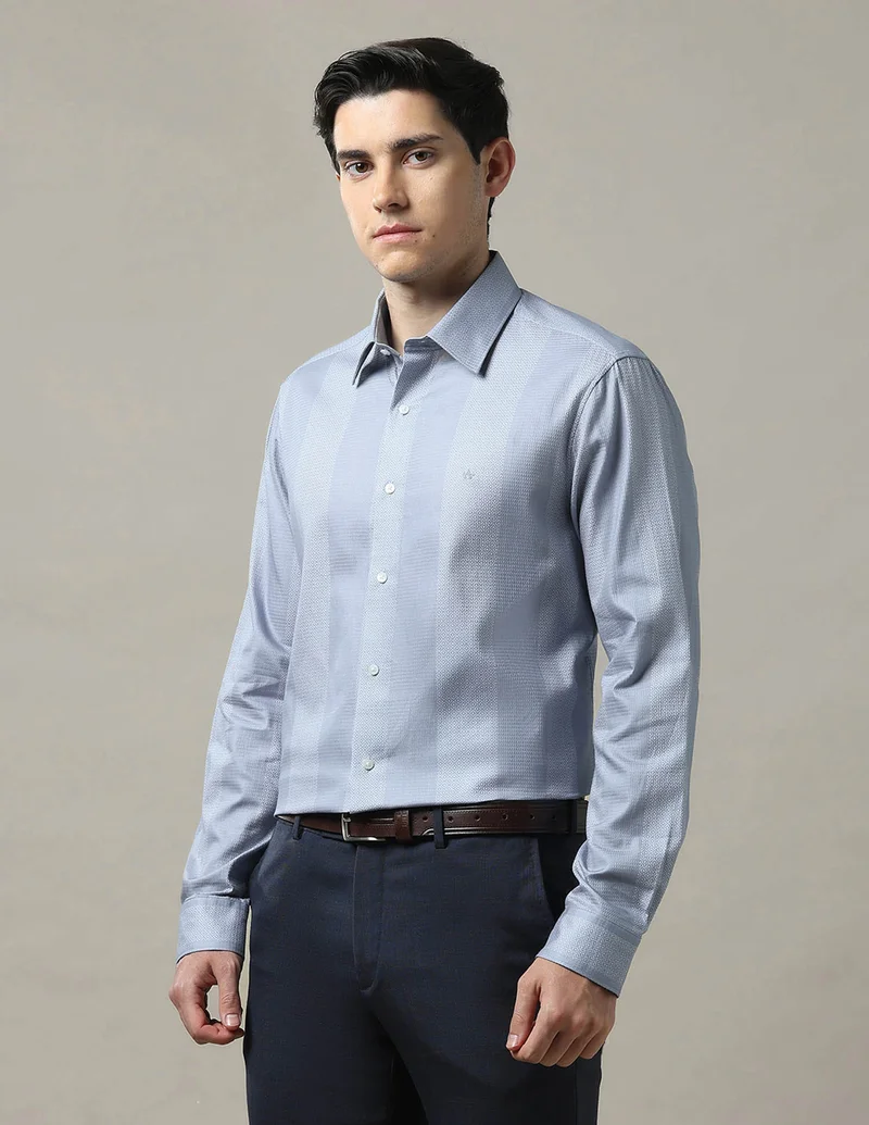 Arrow Blue Geometric Printed Cotton 1851 Shirt for Men | Best Price UAE