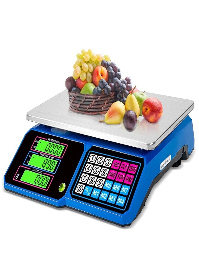 YONCON Large Digital Kitchen Scale 66lb/30kg, Commercial Food Scale 1g Accuracy with Price Computing for Baking, Cooking, Bread, Meat, Stainless Steel, Adapter Included - Image 2