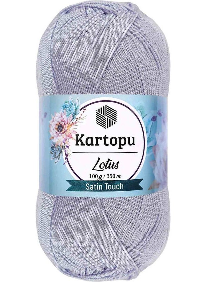 Kartopu خيط كروشيه لوتس 100 جرام رمادي K714 