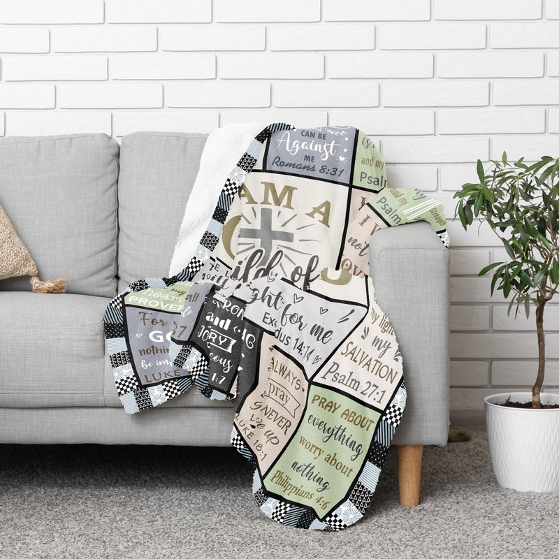 CUJUYO Christian Gifts for Men Women Blanket 60"x50" - Inspirational Religious Birthday Gifts - Baptism Confirmation Gift for Boys Girls - Catholic Spiritual Gift for Men Women - Image 3