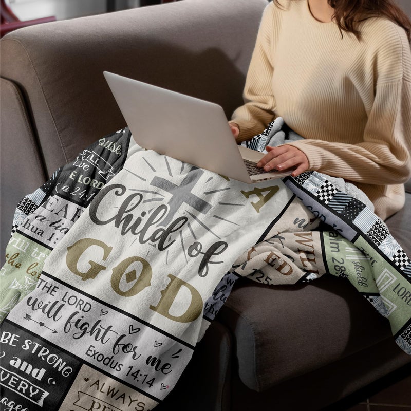 CUJUYO Christian Gifts for Men Women Blanket 60"x50" - Inspirational Religious Birthday Gifts - Baptism Confirmation Gift for Boys Girls - Catholic Spiritual Gift for Men Women - Image 4