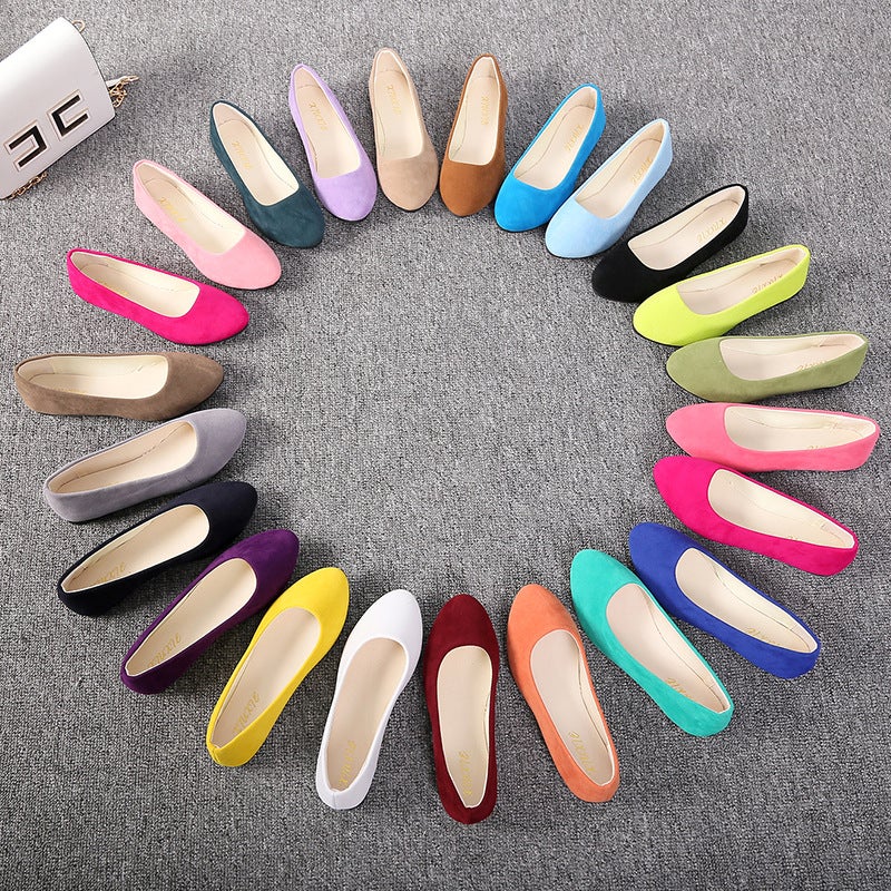 2022 spring and autumn new suede Korean version pointed toe shoes women's candy color flat women's shoes large size women's 40-43 foreign trade black 41 - Image 2