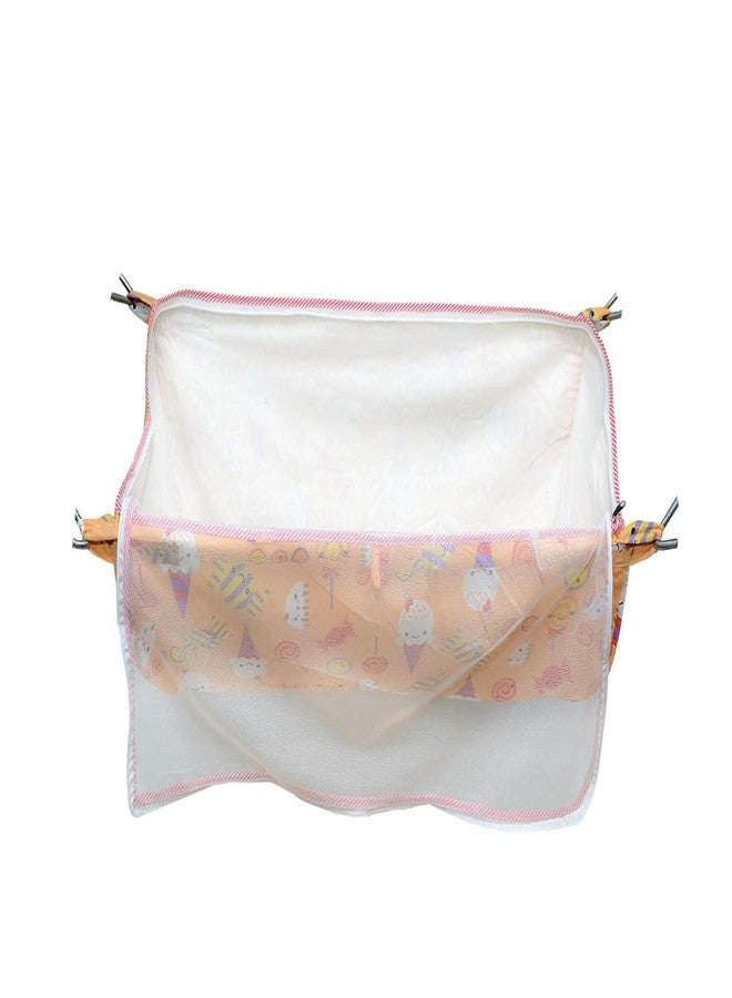 SNAVMIG New Born Baby Swing, khoya,Cradle Cloth Baby zoli,ghodiyu with Mosquito net for Infant, Baby Girl and boy Desings May Vary,only zoli (Orange) - Image 2
