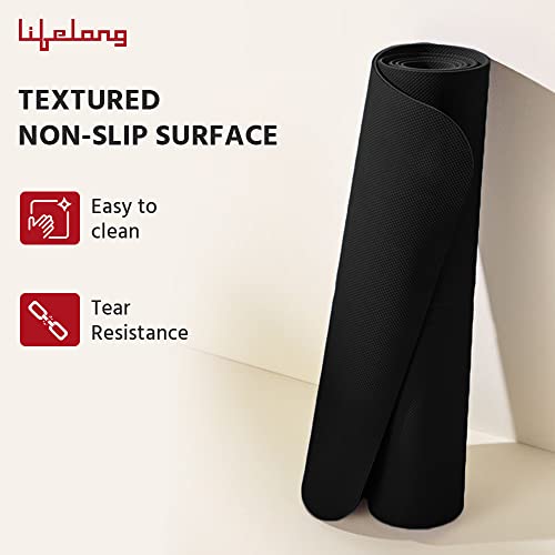 Lifelong LLYM97 Yoga mat for Women & Men EVA Material 8mm Anti-Slip Yoga-Mat with Strap for Gym Workout|Exercise Mat For Home Gym Workout and Yoga Exercise (6 Months Warranty) Black - Image 2