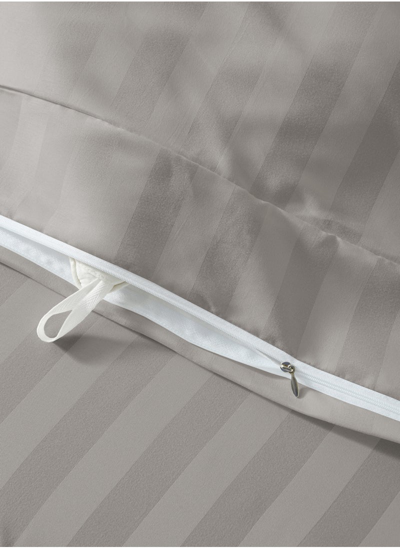 MicrofiberHotel Duvet Cover Sets, Fits 120 cm x 200 cm Size Bed, 4 Pcs Single Size, Hotel Stripe Pattern