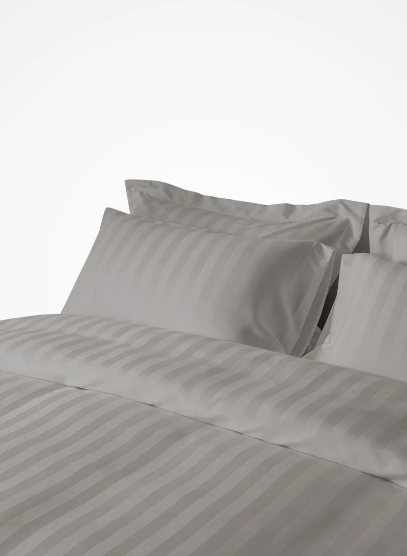 Master Home Textile MicrofiberHotel Duvet Cover Sets, Fits 120 cm x 200 cm Size Bed, 4 Pcs Single Size, Hotel Stripe Pattern