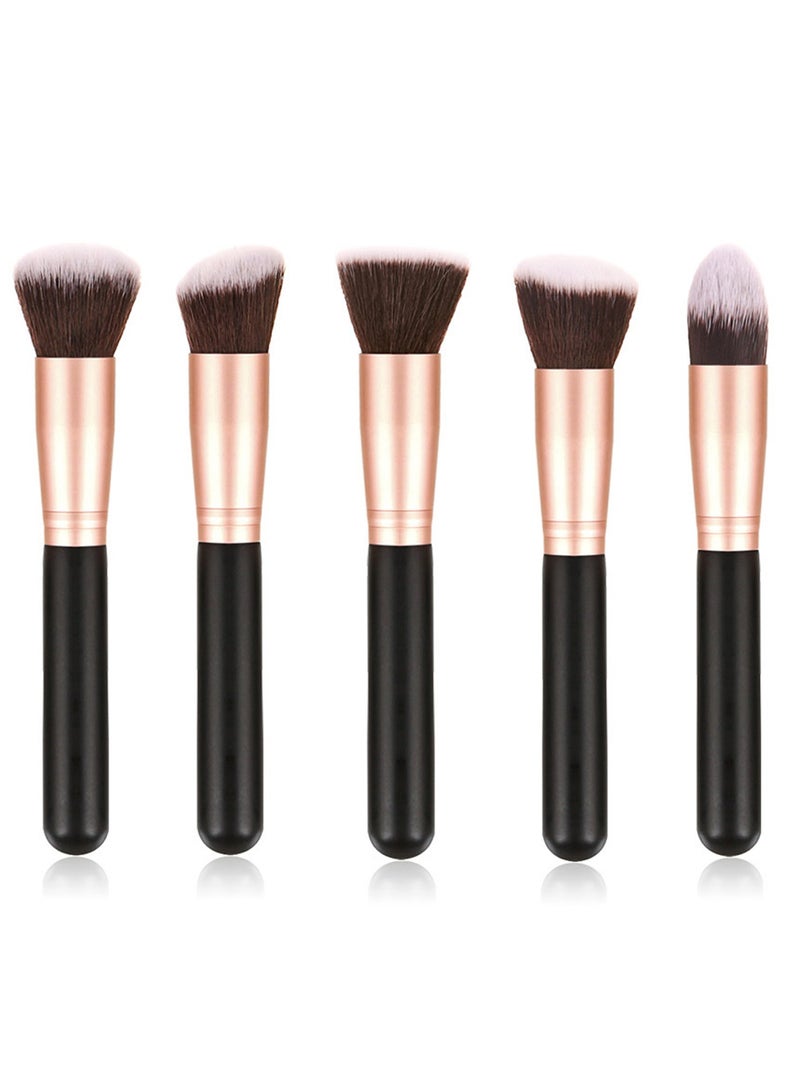 طقم فرش مكياج متعددة الاستخدام من 14 قطعة ذهبي وردي/أسود - Image 5