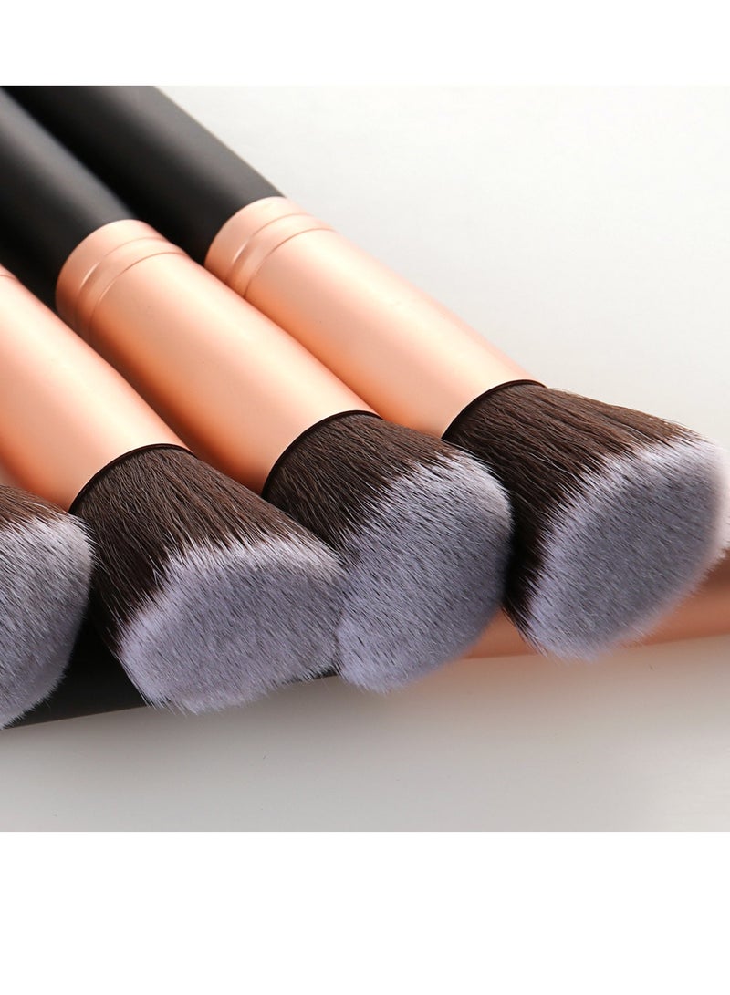 طقم فرش مكياج متعددة الاستخدام من 14 قطعة ذهبي وردي/أسود - Image 2