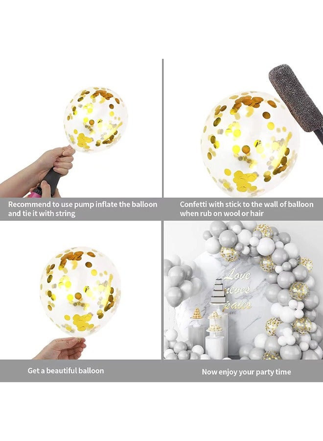Zeemey 103-pcs White Grey Latex Decorative Balloon Arch Garland Set - Perfect for Graduation Baby Shower Wedding Birthday Bachelorette Party Backdrop Decoration - Suitable for Indoor and Outdoor - Image 4