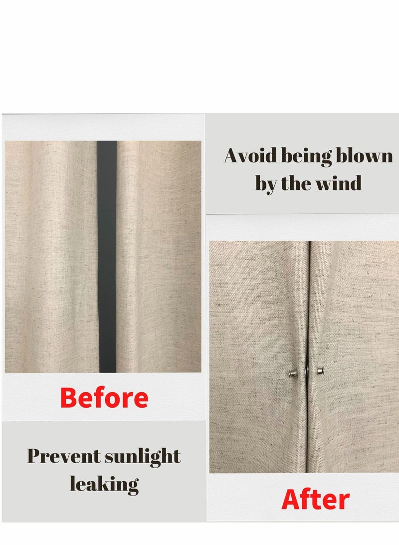 Excefore 8 Pairs Curtain Magnets Closure with Tack Curtain Weights Magnets Button Curtain Magnetic Holdback Button to Prevent Light from Leaking & Curtains from Being Blown Around - Image 4
