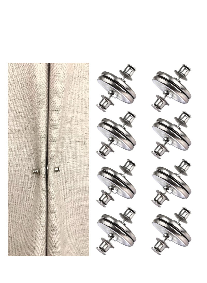 Excefore 8 Pairs Curtain Magnets Closure with Tack Curtain Weights Magnets Button Curtain Magnetic Holdback Button to Prevent Light from Leaking & Curtains from Being Blown Around - Image 1