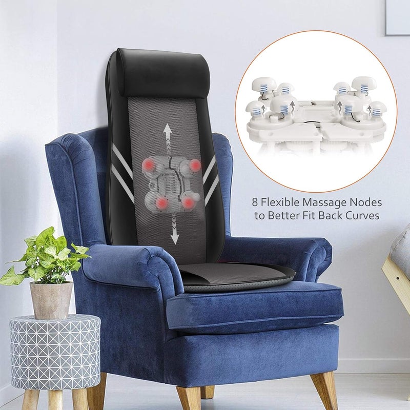 Snailax Back Massager with HeatShiatsu Massage Seat Cushion8 Flexible Nodes Massage for Full Back Massage Chair PadChair Massager for OfficeHome Use - Image 3
