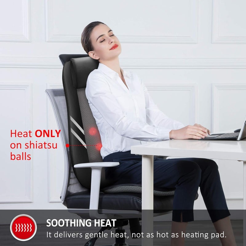 Snailax Back Massager with HeatShiatsu Massage Seat Cushion8 Flexible Nodes Massage for Full Back Massage Chair PadChair Massager for OfficeHome Use - Image 5