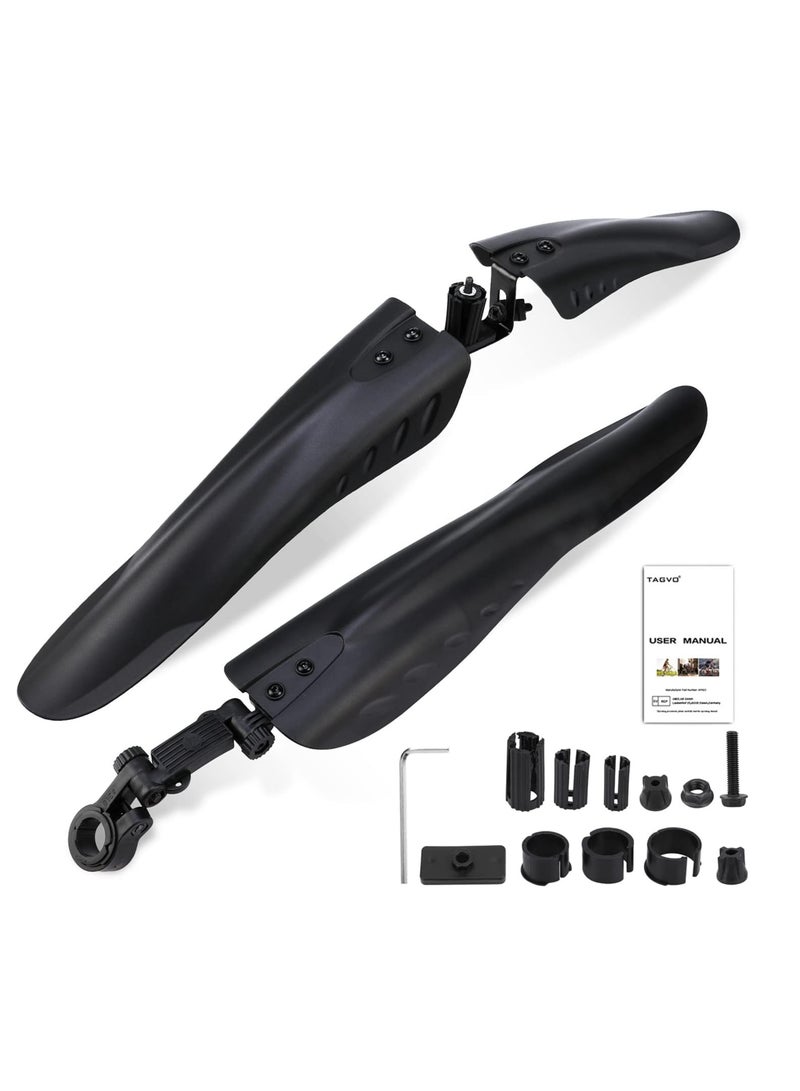 TAGVO Bicycle Mudguard for 24/26/27.5 Inches, Universal Full Coverage Thicken Widen Bicycle Fenders Set Front & Rear Adjustable Mountain Bike, Mountain Road Mountain Bike Mudguard Set - Image 1
