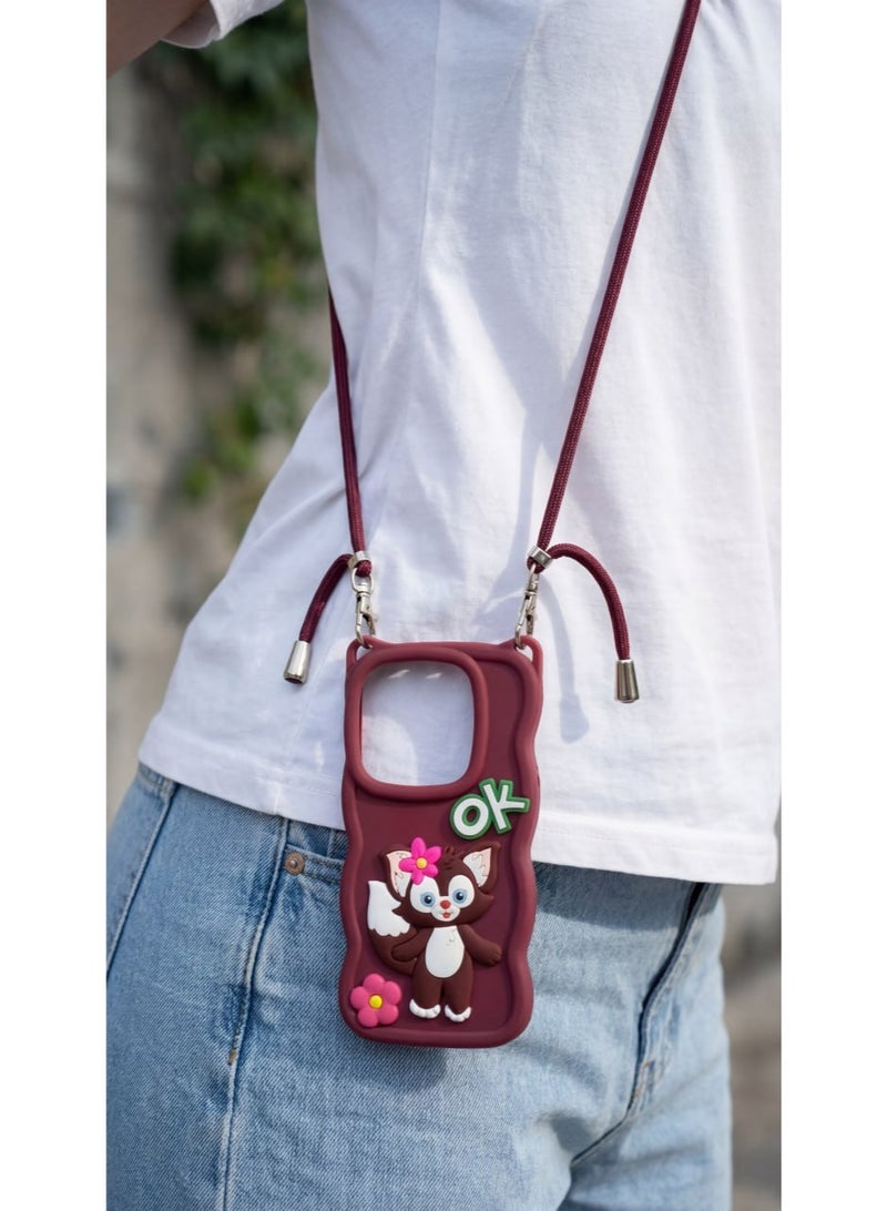 Elegant Back Case With a Distinctive Cartoon Design Compatible With The Phone Infinix Smart 8 With A Crossbody Chain - A Great Choice For Girls . - Image 1