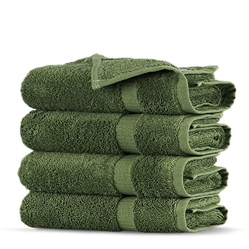 Towel Bazaar Premium Cotton Super Soft and Absorbent Turkish Towels (4-Piece Bath Towels, Moss Green) - Image 1