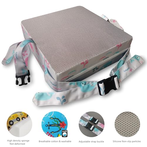 yeroly Toddler Booster Seat for Dining Table4 Inches Washable Double Safer Straps NonSlip Bottom Booster Seat Dining for Kids Portable Travel High Density Sponge Detachable Increasing Cushion for Child - Image 3